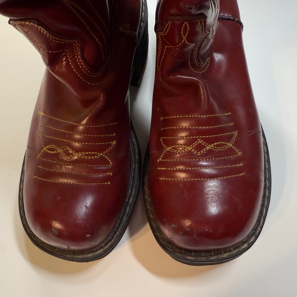 John Fluevog Red Flame Platform Cowboy Boots 8.5 READ - Picture 8 of 12